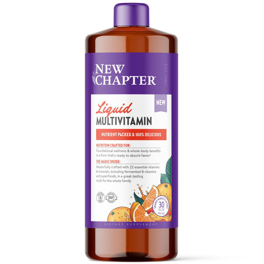 New Chapter Liquid Multivitamin + Mineral Supplement for Whole-Body Benefits, 100% Delicious Multivitamin for Adults, Teens & Kids 2+, Ready to Absorb Faster, Mixed Berry Flavored, 30 oz