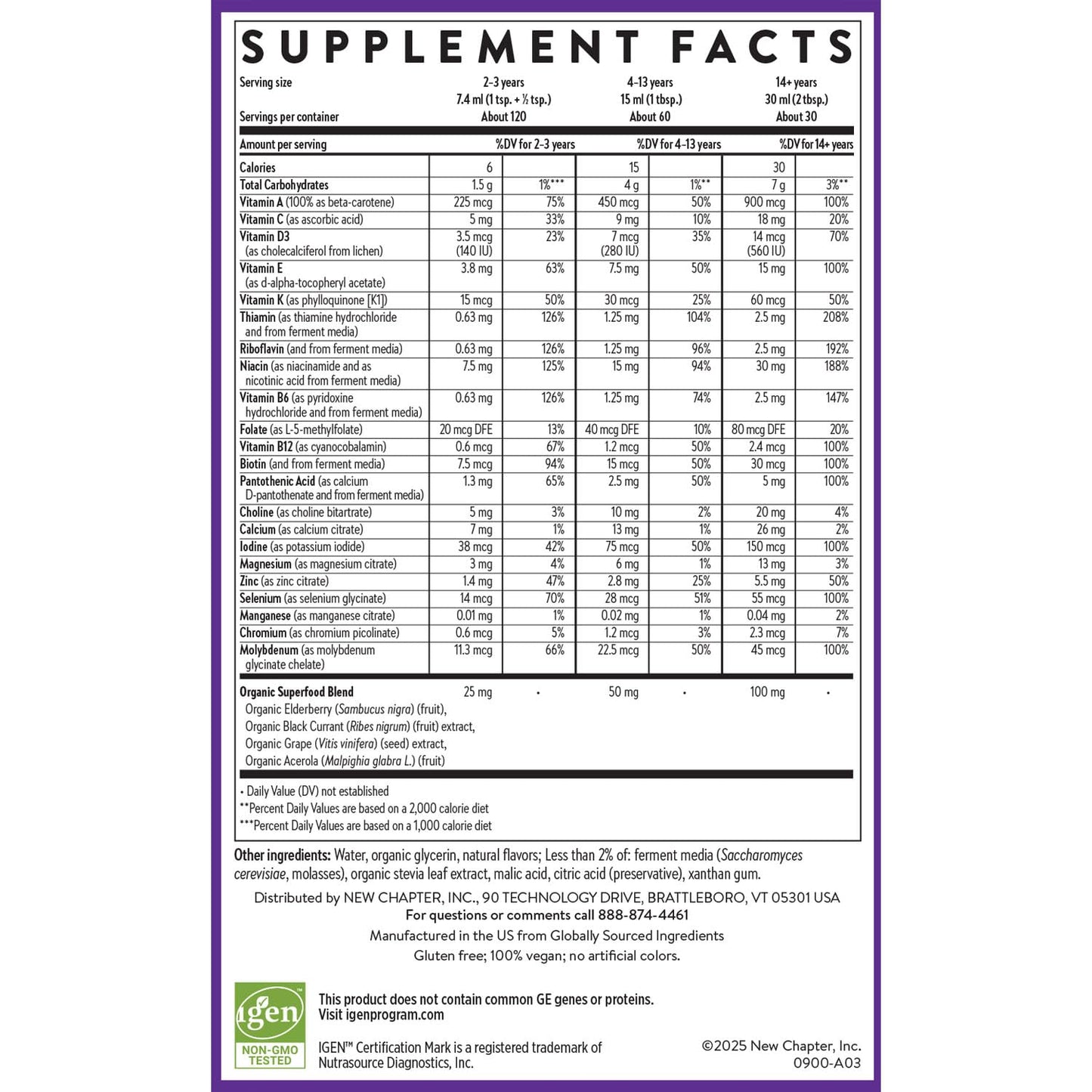 New Chapter Liquid Multivitamin + Mineral Supplement for Whole-Body Benefits, 100% Delicious Multivitamin for Adults, Teens & Kids 2+, Ready to Absorb Faster, Mixed Berry Flavored, 30 oz
