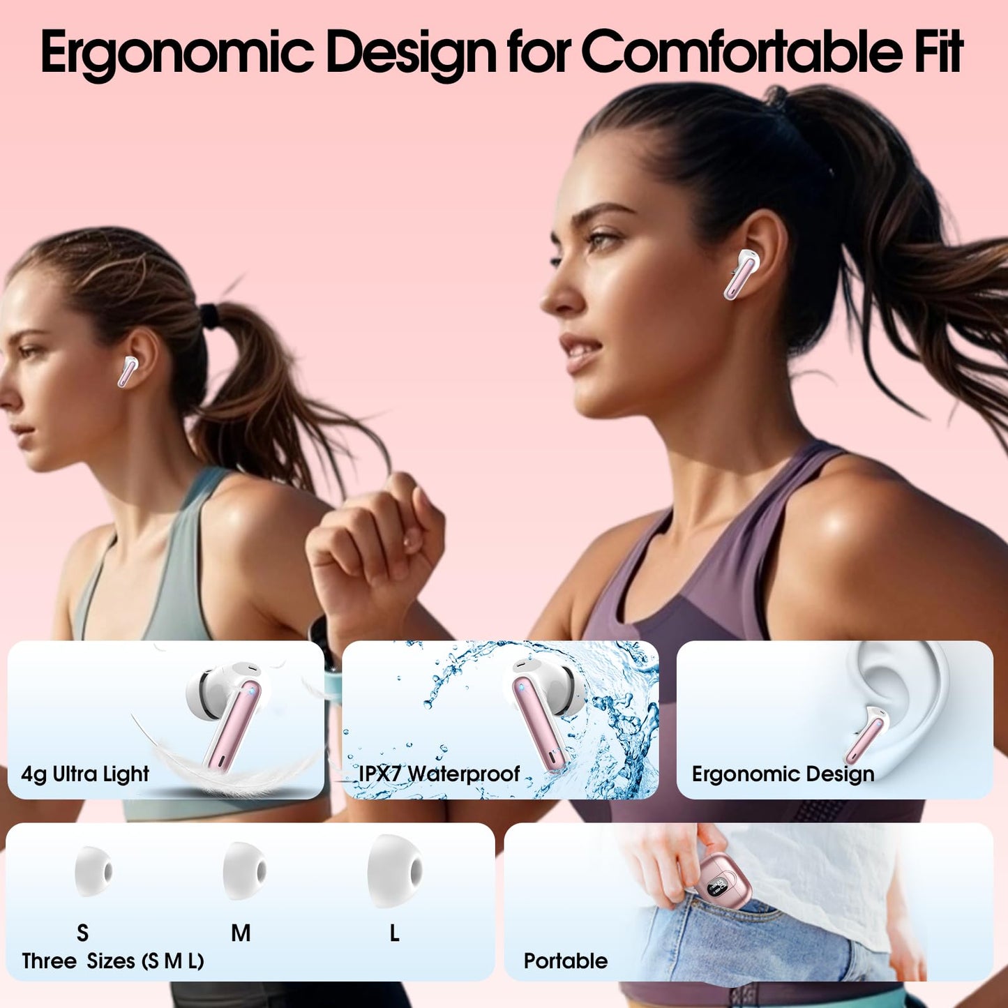 Ai Translation Earbuds Real Time,3-in-1 Buletooth 5.3 Translator Earbuds with 6 Translation Modes/164 Languages,No Subscription Required Translatior Headphones,40H Audifonos Traductores Inglés Español