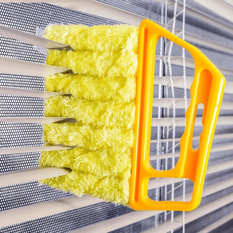 1 portable microfiber window cleaner - easily collects dust, blinds clean, handles include bedroom use