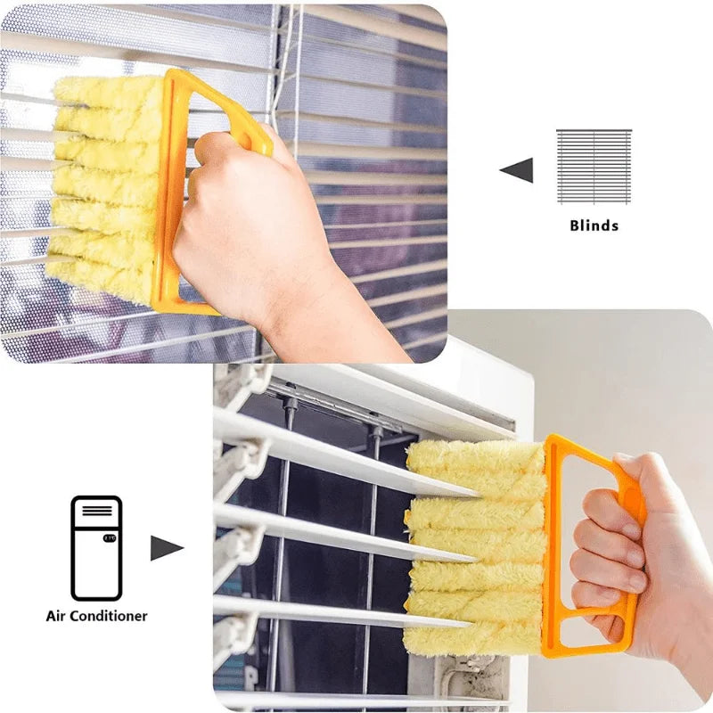 1 portable microfiber window cleaner - easily collects dust, blinds clean, handles include bedroom use